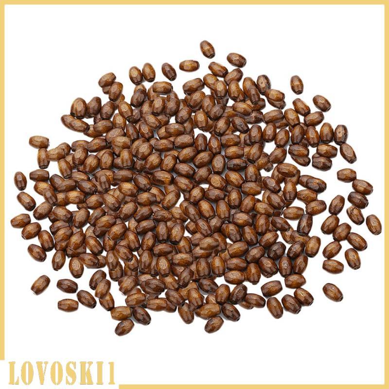 [Lovoski1] จํานวนมาก 500 WOODEN BEADS WOOD CRAFT SPACER BEADS MACRAME JEWELRY MAKING