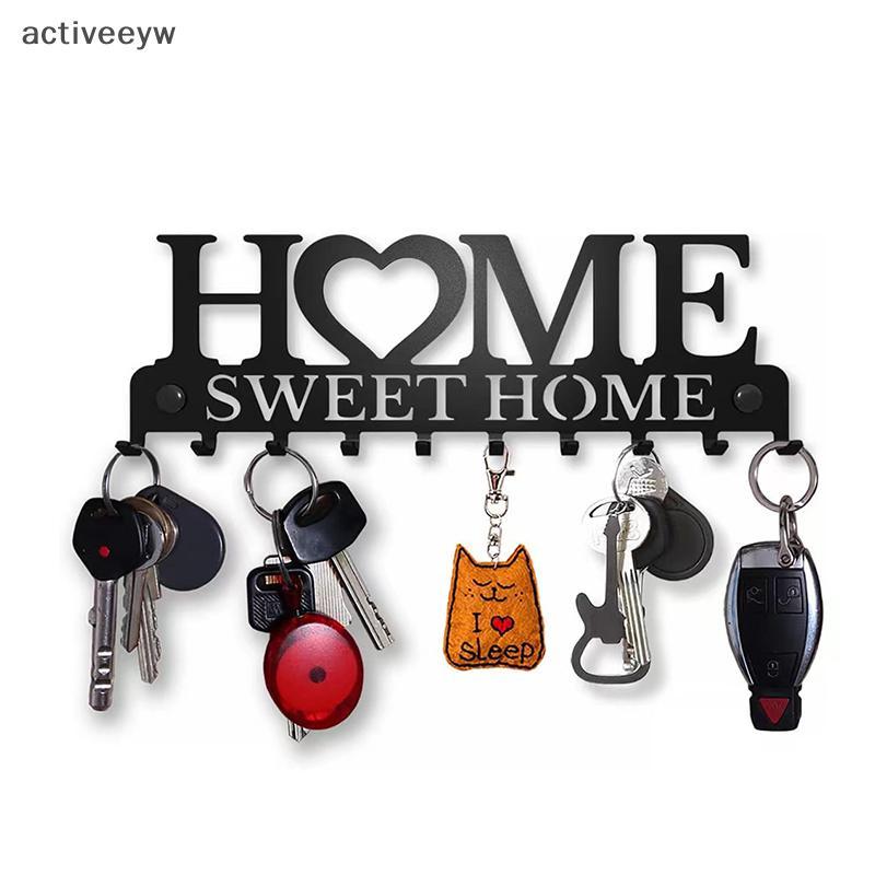 Activeeyw] 1PC ติดผนัง Sweet Home ตกแต่ง Key Holder, Key Wall Hook, Creative Key Holder สําหรับประตู