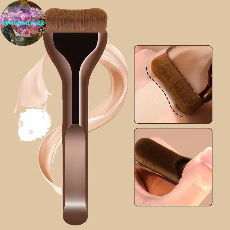 ด้วยดีกว่า 1/2PCS Ultra Thin Foundation แปรงขนแปรงสังเคราะห์การประยุกต์ใช้ที่แม่นยําสําหรับ Liquid Cream Streak-free All Skin ประเภทเครื่องมือ TH