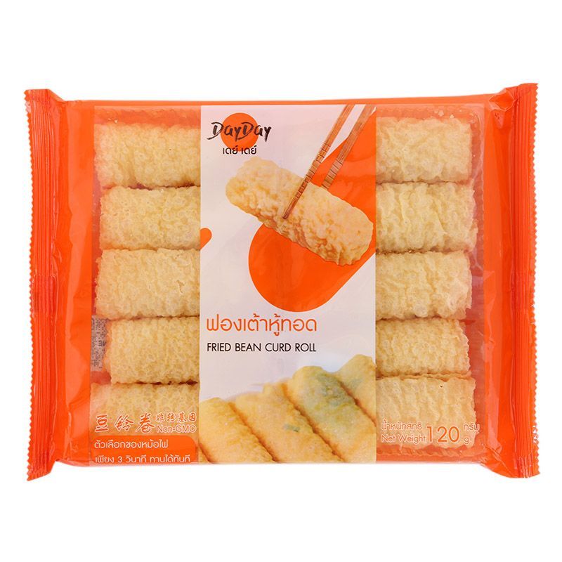 เดย์เดย์ฟองเต้าหู้ทอด 120กรัม DayDay Fried Bean Curd Roll 120g. [หมายเลขบาร์โค้ด 6976325560137]