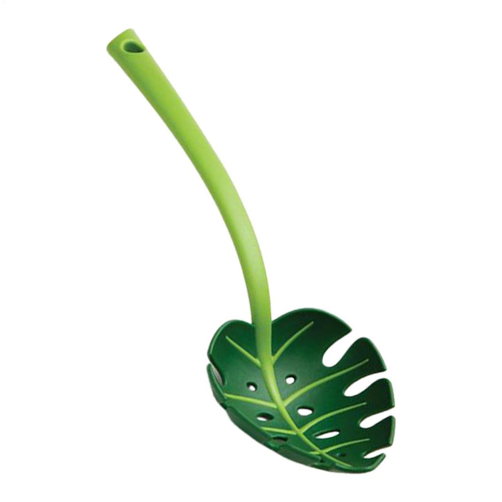 ขนาดใหญ่ Slotted ช้อน Monstera Leaf Shaped Ladle เครื่องครัว 11.81 นิ้ว Skimmer ช้อนสําหรับ Home Kit