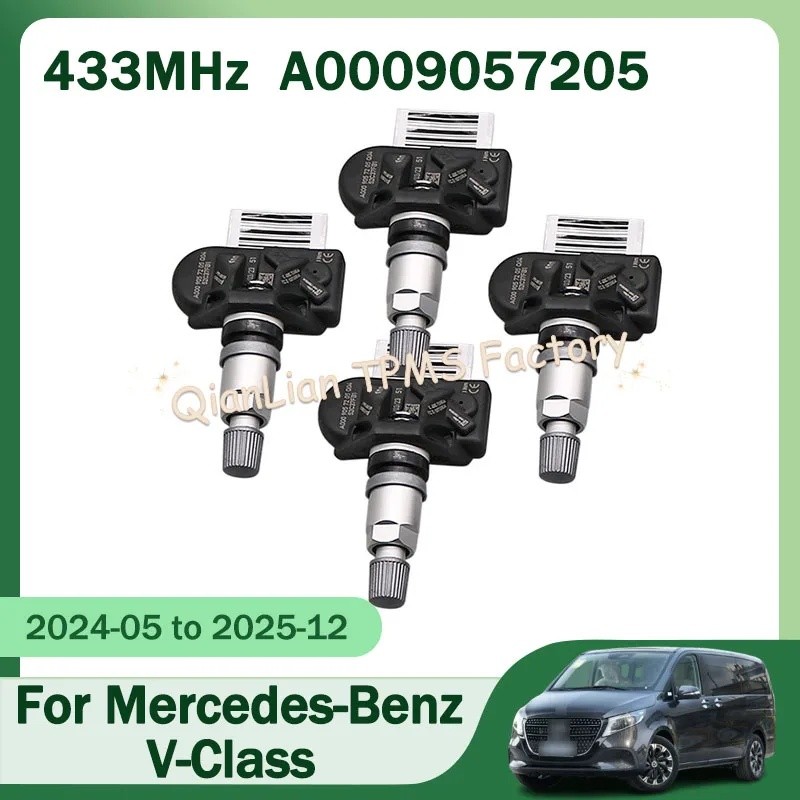 HZY 1/4 ชิ้น A0009057205 เซ็นเซอร์ความดัน TPMS Tyre สําหรับ Mercedes-Benz V-Class Vito V-Class EQV 3