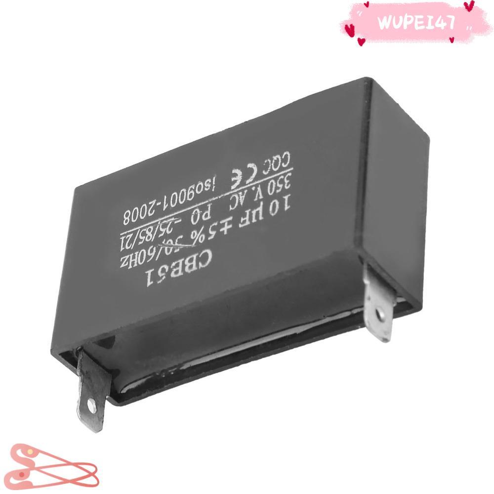 WUPEI47AD ตัวเก็บประจุสตาร์ทมอเตอร์พัดลม, 350VAC 10UF CBB61 Capacitor, ทนทาน 2-Pin 50/60Hz ±5% มอเตอ