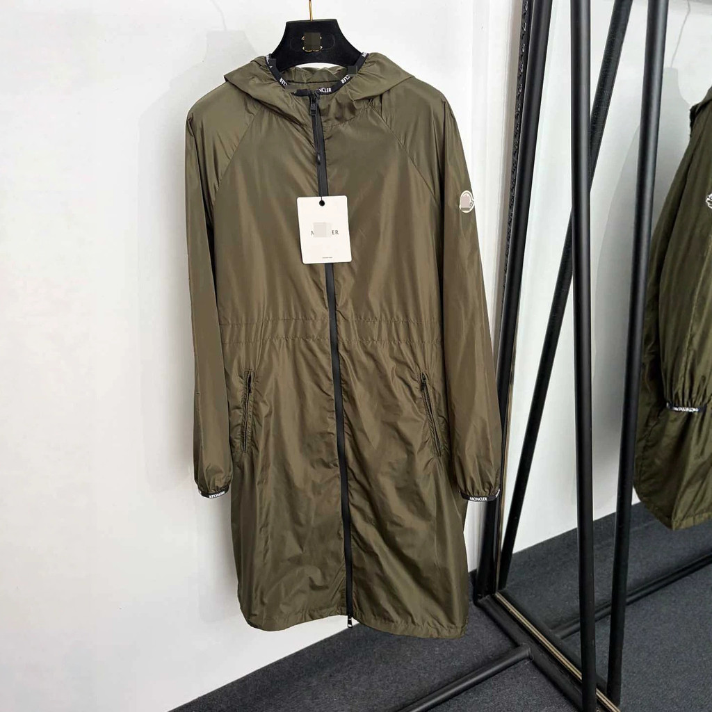 08O9 MON** Women's new style long coat with badge embroidery, drawstring waist, long sleeves, and ho