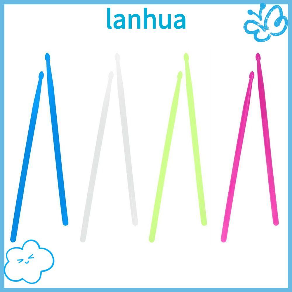 LANHUA Drum Sticks, 5A Nylon Luminous Drumsticks, Night Light Glow Drum Sticks Luminous เครื่องดนตรี