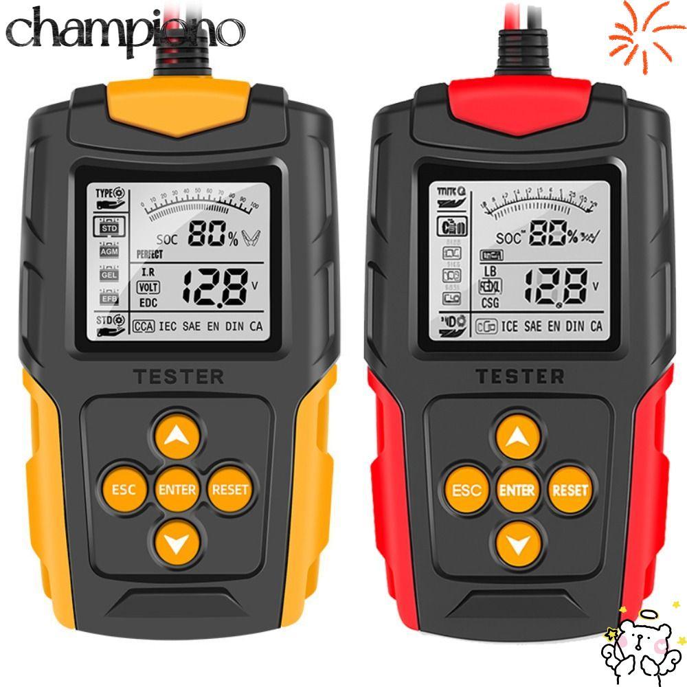 เครื่องวิเคราะห์แบตเตอรี่ CHAMPIONO, 12V/24V จอแสดงผลดิจิตอลเครื่องทดสอบแบตเตอรี่รถยนต์,การวัด CCA ม