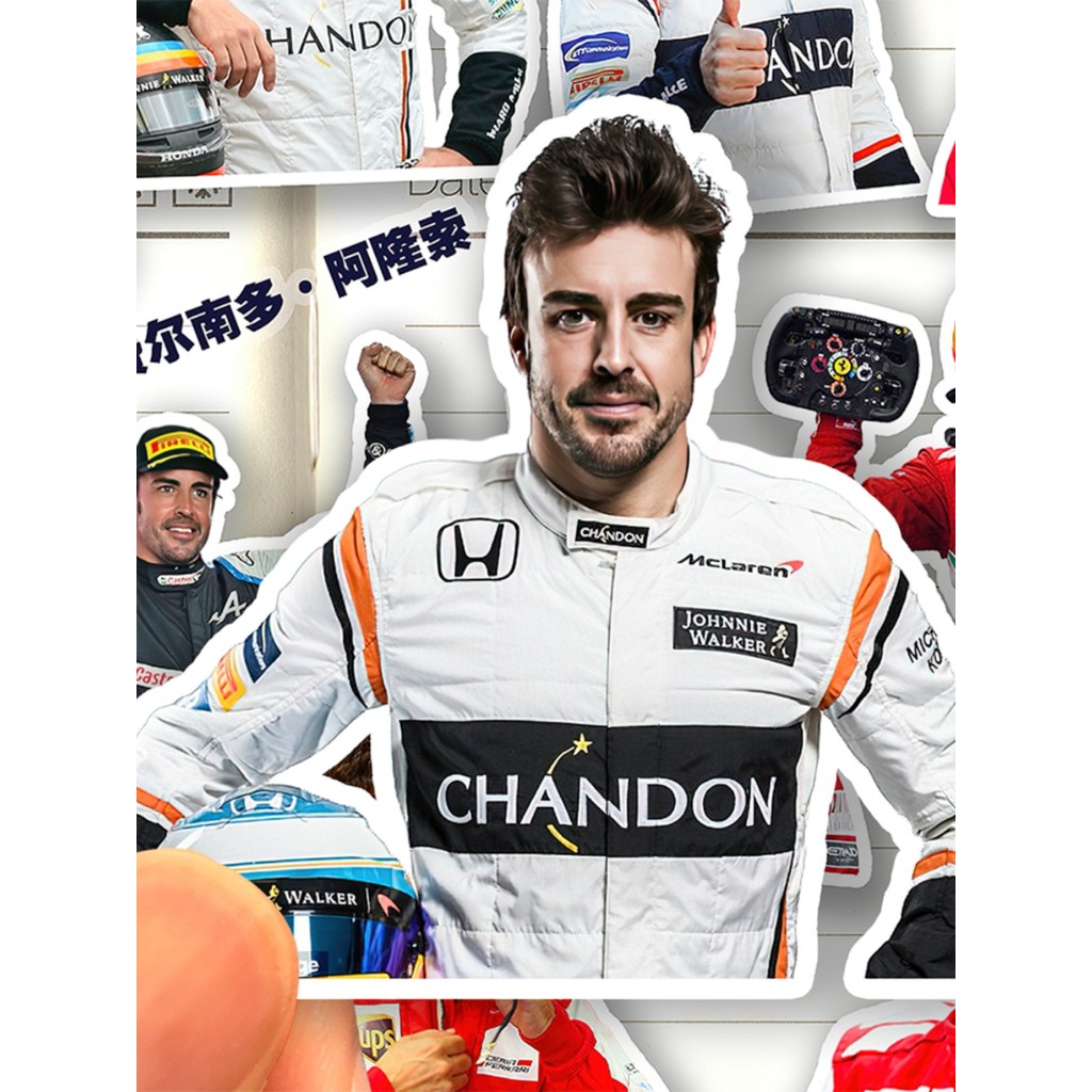 Fernando Alonso สติกเกอร์ HD กันน้ํา F1 Rider Fernando Alonso สติกเกอร์ตกแต่งวัสดุ