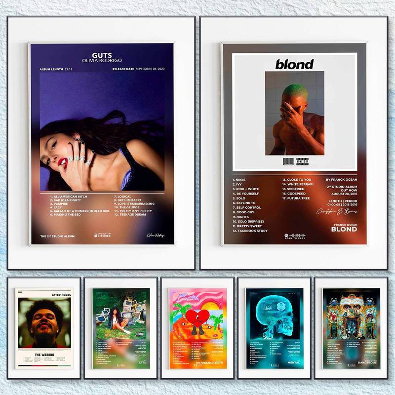 Hip Hop Rap Music Poster Series 5 European American R&B Album Cover Art HD Waterproof Canvas Wall Ar