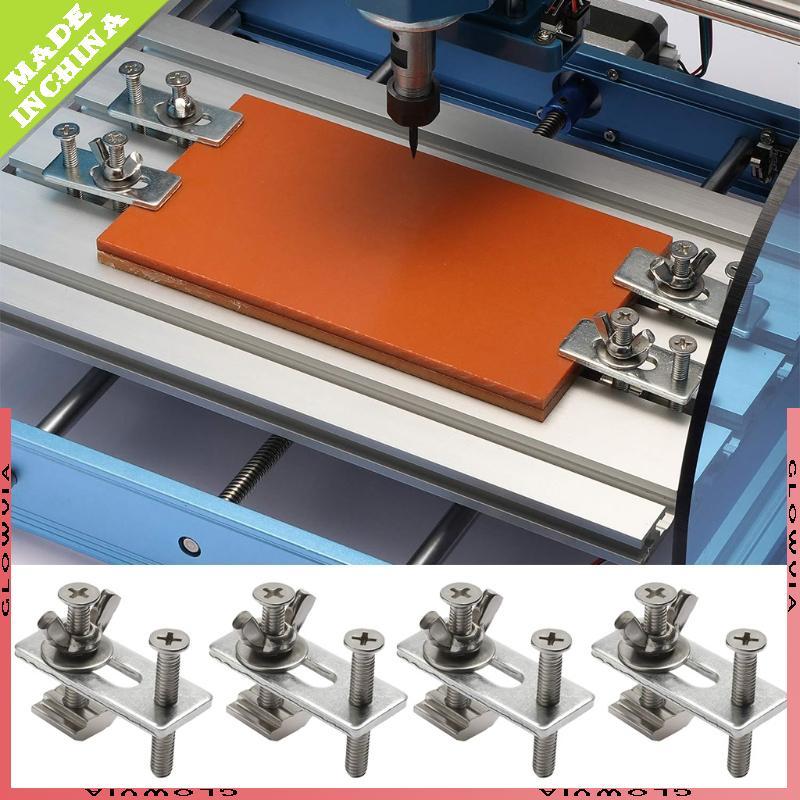 GLO ปฏิบัติ 4 ชิ้นชุด T-Track Hold Down Clamps M6 CNC 50x20x56 มม.1 97Lx0 79Wx2 20H สังกะสีอลูมิเนีย