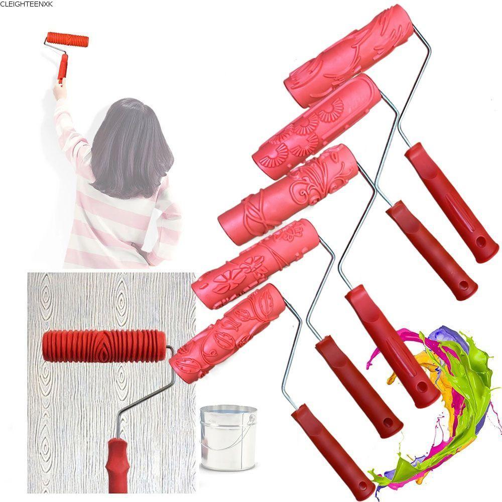 CLEIGHTEEN8H เลียนแบบลายไม้เครื่องมือ, ศิลปะมือเครื่องมือไม้ Grain Paint Roller, ตกแต่งบ้าน DIY Wall