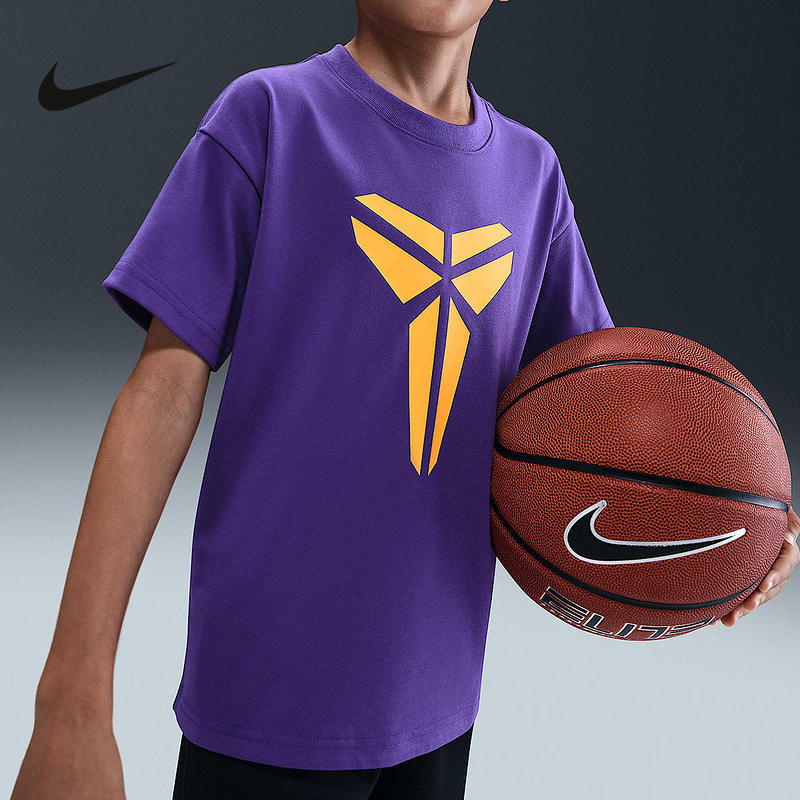 NIKE NIKE KOBE KOBE Big Kids Loose Quick-Drying เสื้อยืดฤดูร้อนชายหญิงเสื้อแขนสั้น IM0322-504