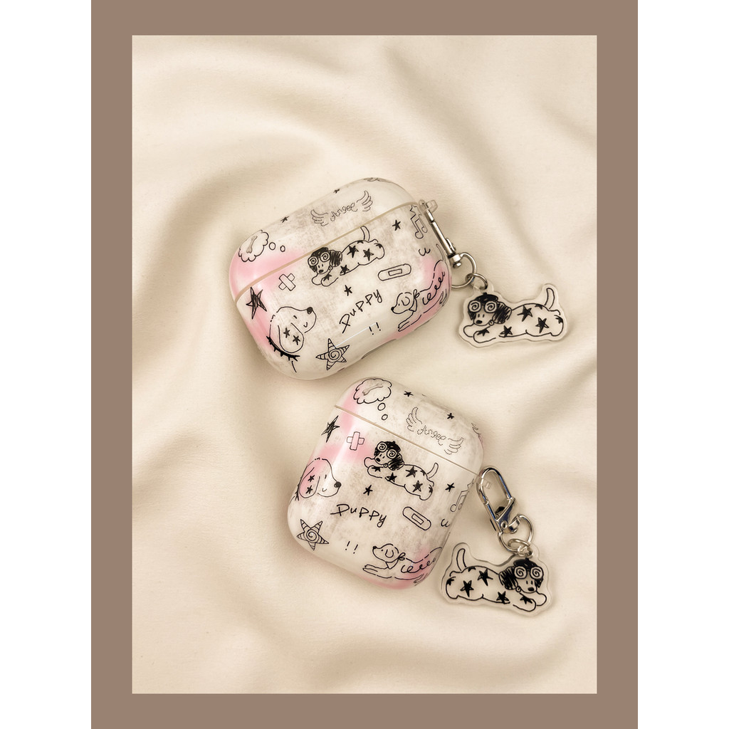 น่ารัก Graffiti Line Star Puppy airpods4 เคสป้องกัน airpod3 เหมาะสําหรับ Apple pro เคสหูฟังรุ่นที่สอ