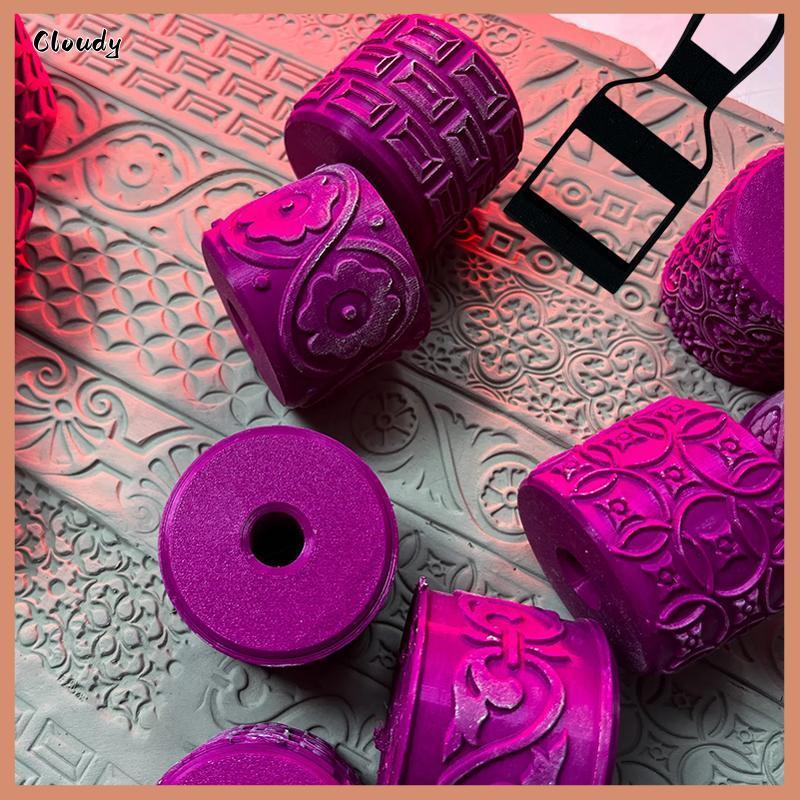 [Cloudy] Creative Clay Stamp Roller Renaissance รูปแบบเซรามิคล้อเนื้อสําหรับเครื่องปั้นดินเผาลายนูน 