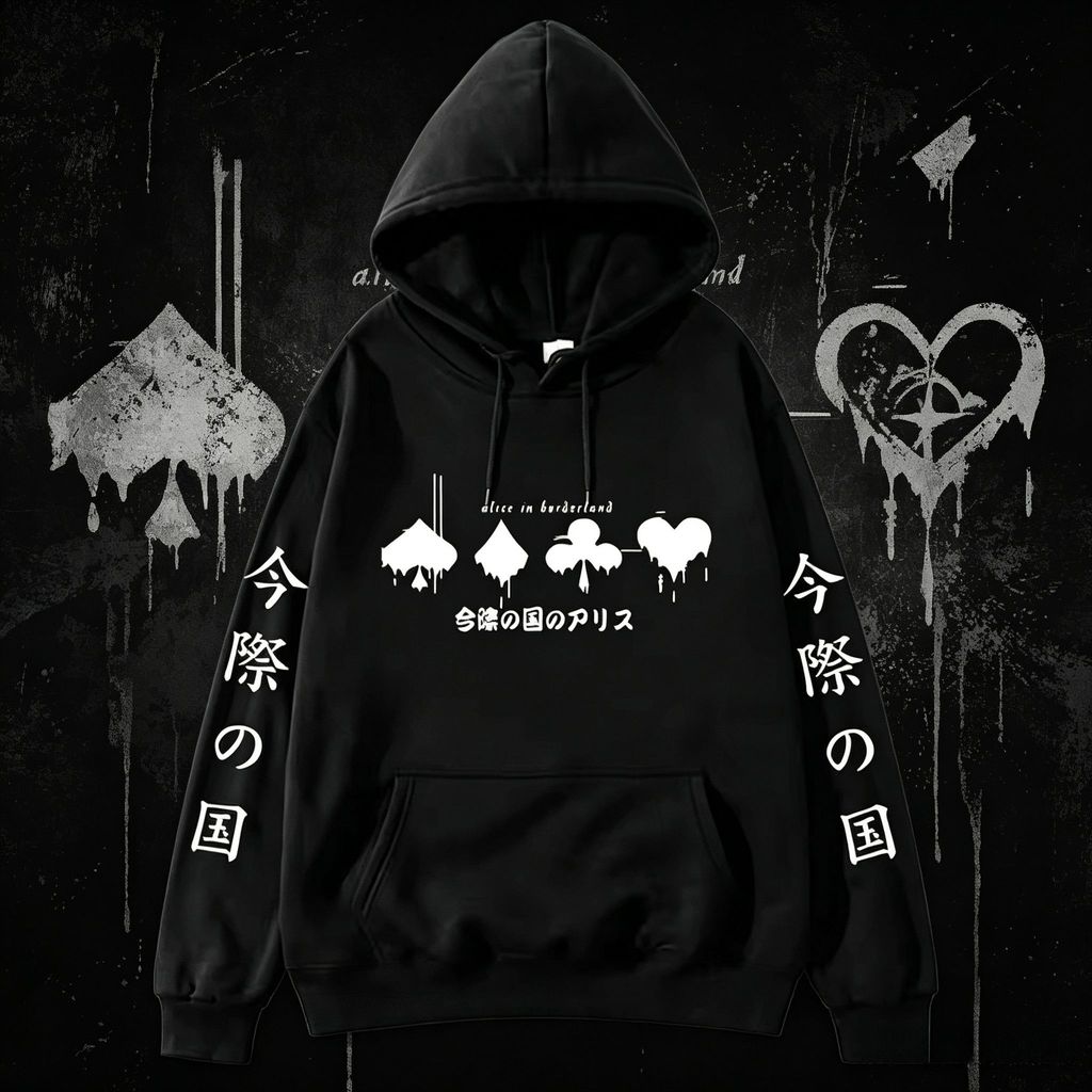 ฮู้ดดี้เมอร์ชอนิเมะ Alice in Borderland ผ้าทนทาน เสื้อของขวัญสะสมสำหรับนักสะสมเสื้ออนิเมะ ชายหญิง M-