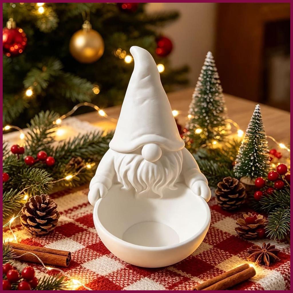 Gnome เครื่องประดับจาน 3D พิมพ์สร้อยคอคริสต์มาสเครื่องประดับหน้าแรก Faceless Dwarf Catchall ชามสําหร