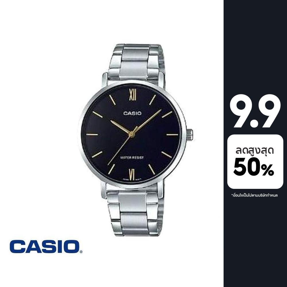 CASIO นาฬิกาข้อมือ CASIO รุ่น LTP-VT01D-1BUDF วัสดุสเตนเลสสตีล สีดำ