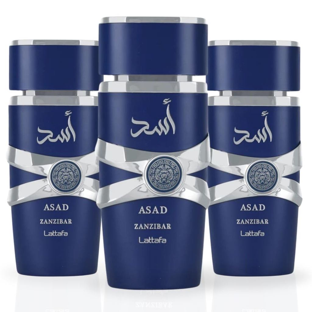 Lattafa Asad Zanzibar EDP Spray 100ML (3.4 OZ) ติดทนนาน Embrace The Essence Of Rich Tropical Paradis