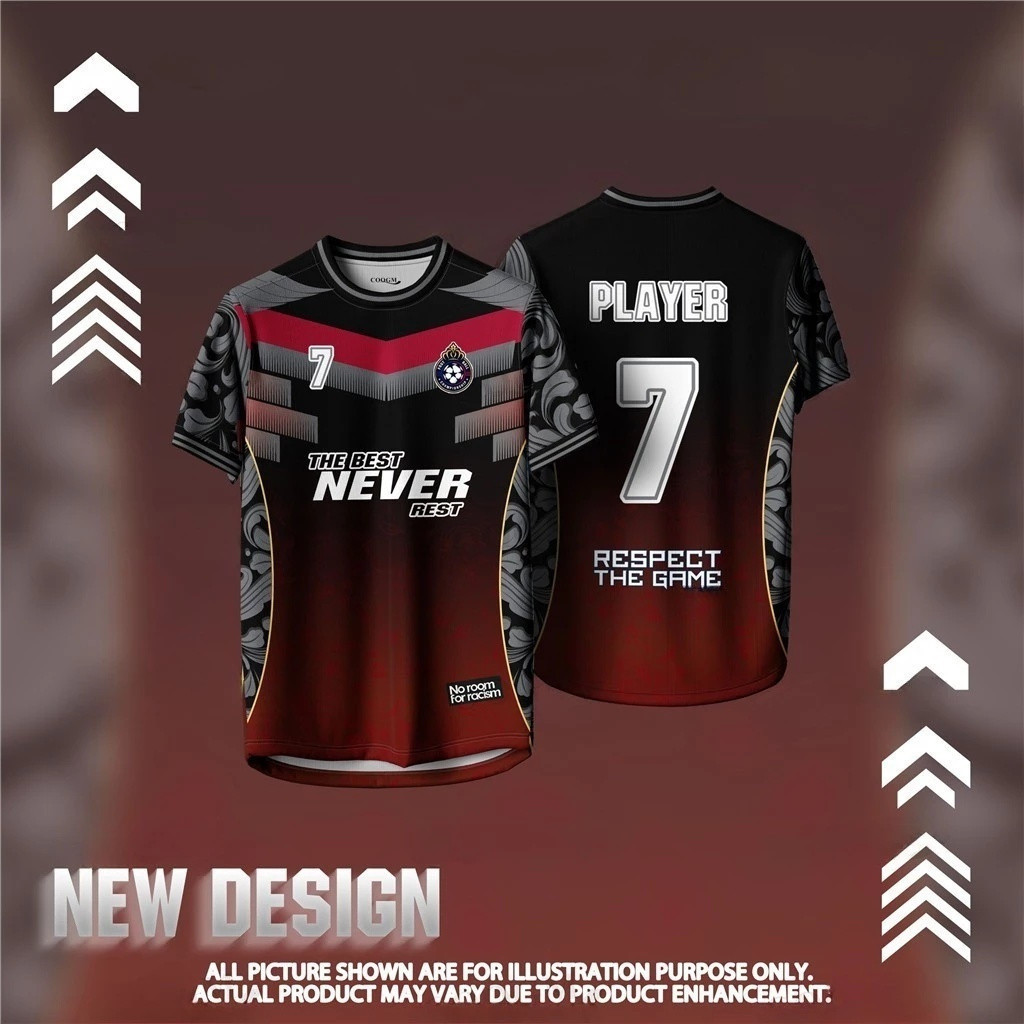 2026 เสื้อยืดที่ขายดีที่สุด Five-Person Football Eight-fold Jersey Unisex