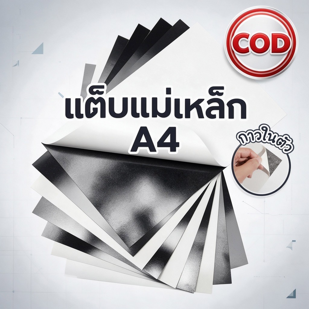 แม่เหล็ก แผ่นแม่เหล็ก มีกาว (แผ่นแม่เหล็ก magnet A4 sticker) สติกเกอร์แม่เหล็กA4 แผ่นสติกเกอร์แม่เหล