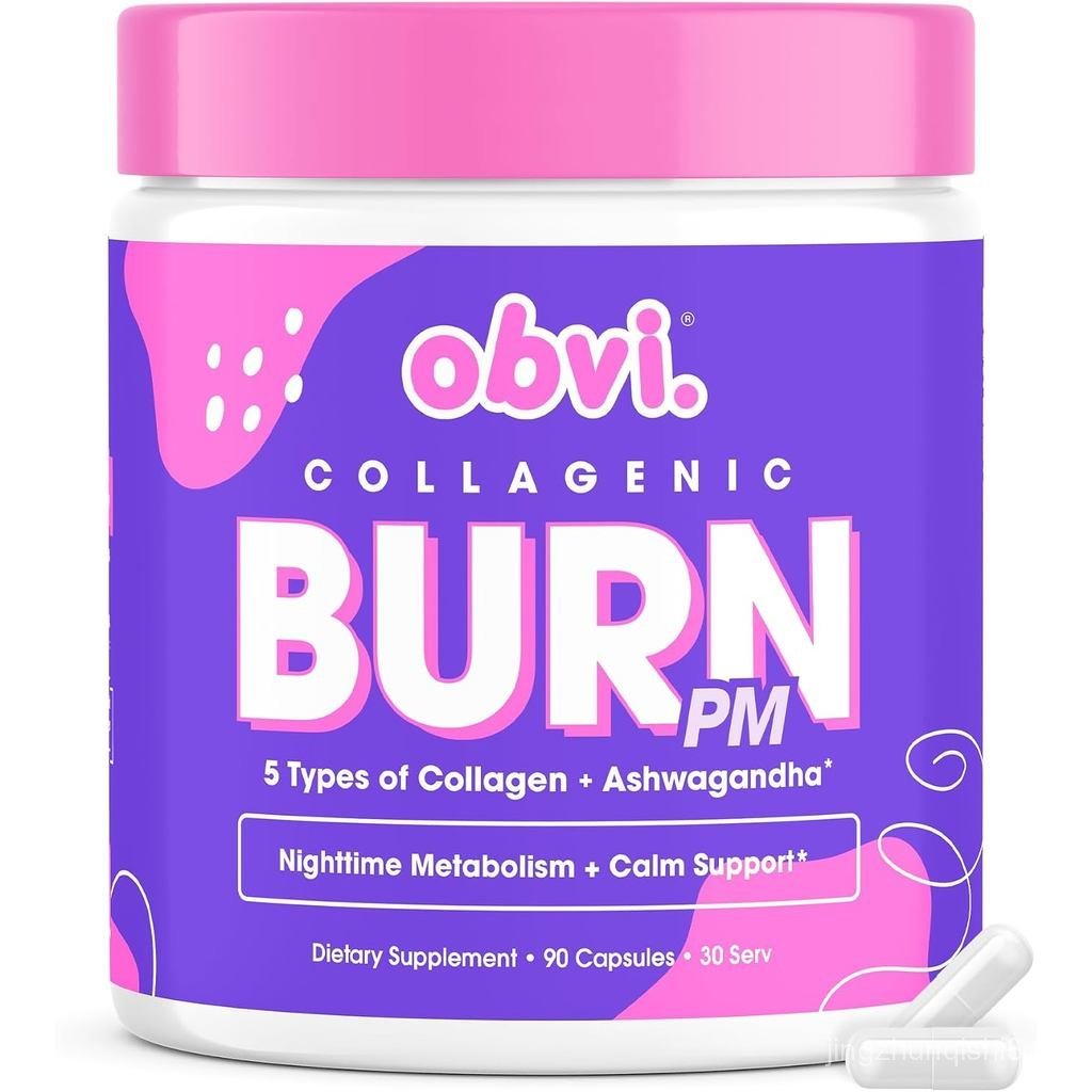 Obvi Collagenic Burn PM | เปปไทด์คอลลาเจนในตอนกลางคืนสําหรับและการกู้คืน | คอลลาเจน 5 ชนิด + Ashwaga