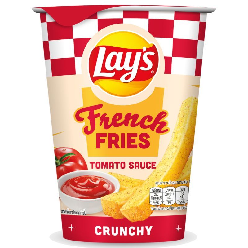 เลย์เฟรนช์ฟรายส์รสซอสมะเขือเทศ 40กรัม Lays French Fries Tomato 40g.