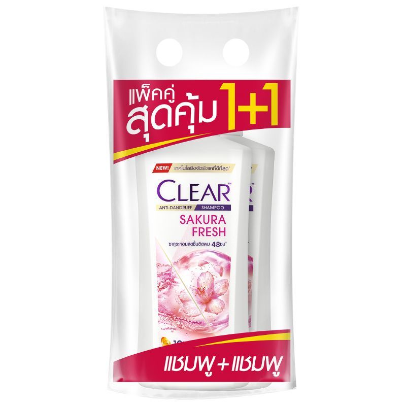 เคลียร์แชมพูซากุระเฟรชแอนตี้แดนดรัฟสกาล์ปแคร์ 350มล. 1แถม1 Clear Sakura SH 350ml 1Free1