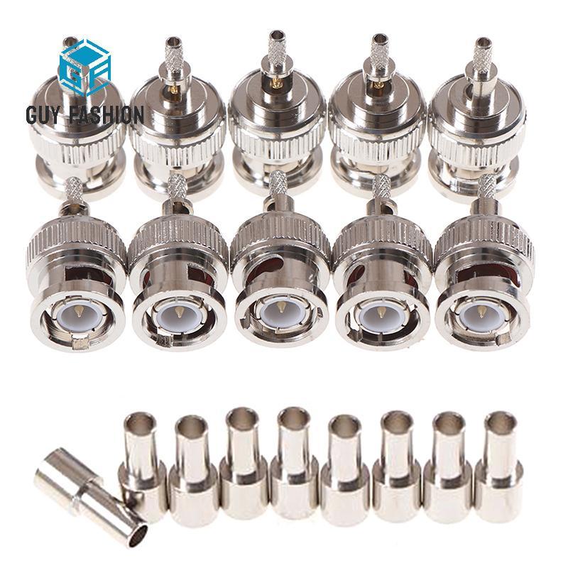 Man แฟชั่น 10 ชิ้น BNC ชายปลั๊กหน้าต่าง crimp RG316 RG174 RG179 LMR100 สายเชื่อมต่อ