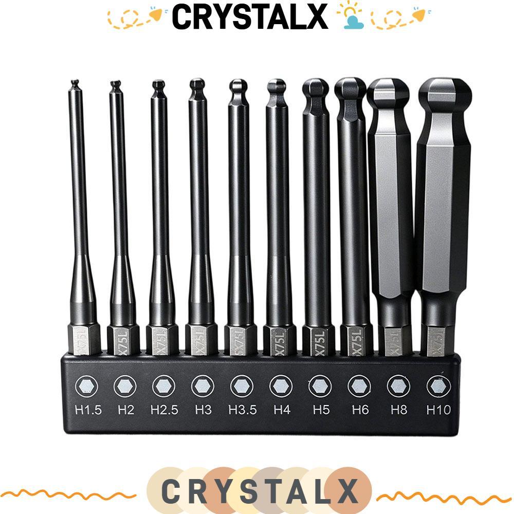CRYSTALX Hex ไขควง Bit, Steel Ball End Ball End Hex Bit, Single End ทนต่อการสึกหรอลด Shank Magnetic 