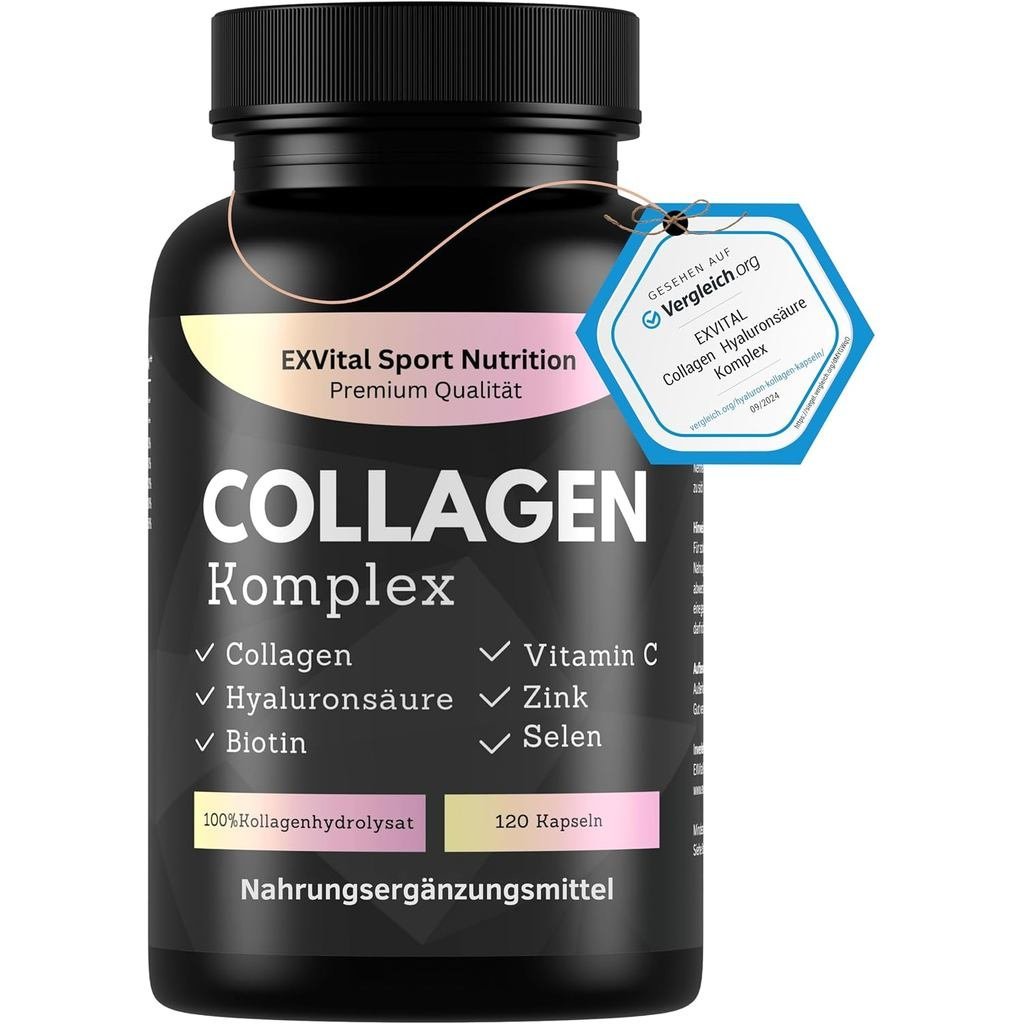 Collagen Hyaluronic Acid Complex 120 แคปซูลคอลลาเจนของ Pasture Bovine Enriched with Biotin, Vitamin 