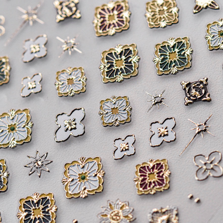 Tomoni Gilding สติ๊กเกอร์ติดเล็บสติ๊กเกอร์ติดเล็บ Retro ขายดีโรงงานสไตล์ญี่ปุ่น Kirati สไตล์ 3403