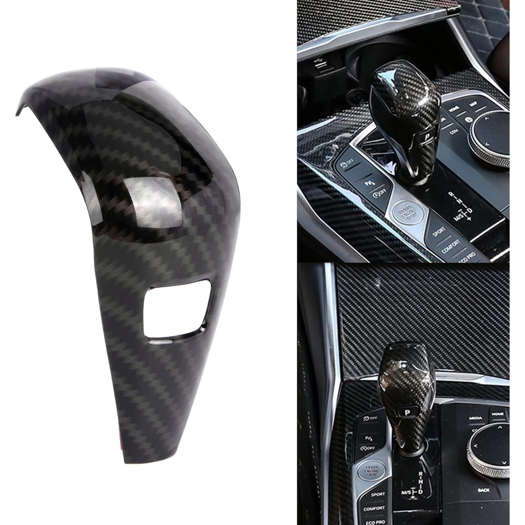 X xotic tech คาร์บอนไฟเบอร์สไตล์เกียร์ Shift Knob Cap Head Cover Trim ใช้งานร่วมกับ BMW 3 Series G20