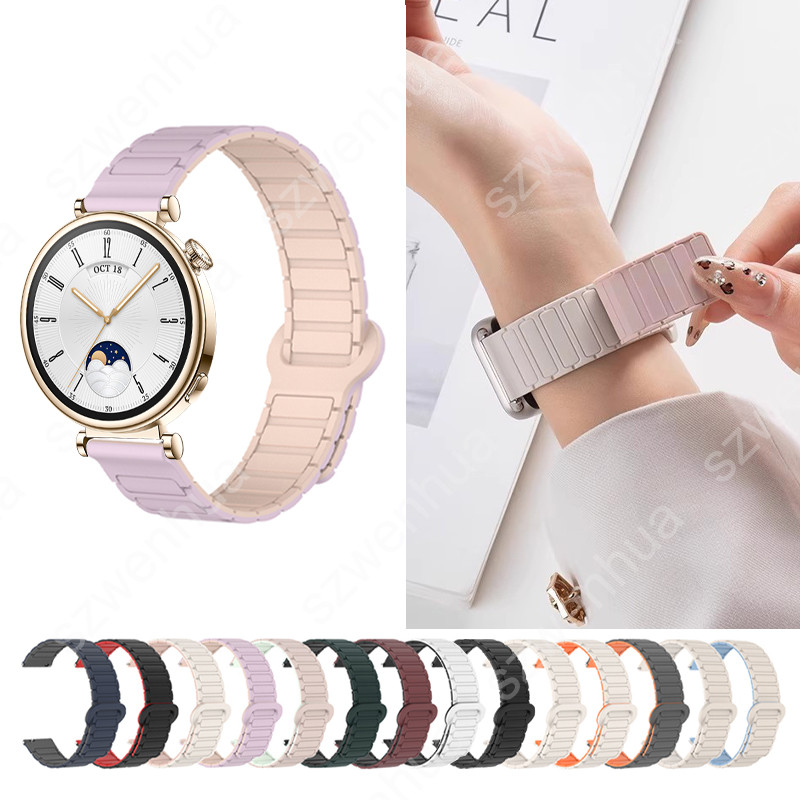 สร้อยข้อมือสายนาฬิกาซิลิโคนแม่เหล็กสําหรับ Huawei นาฬิกา GT6 GT5 GT4 46 มม.41 มม.GT5 Pro 42 มม.GT3 Pro นาฬิกา 4 Pro GT2 GT2e