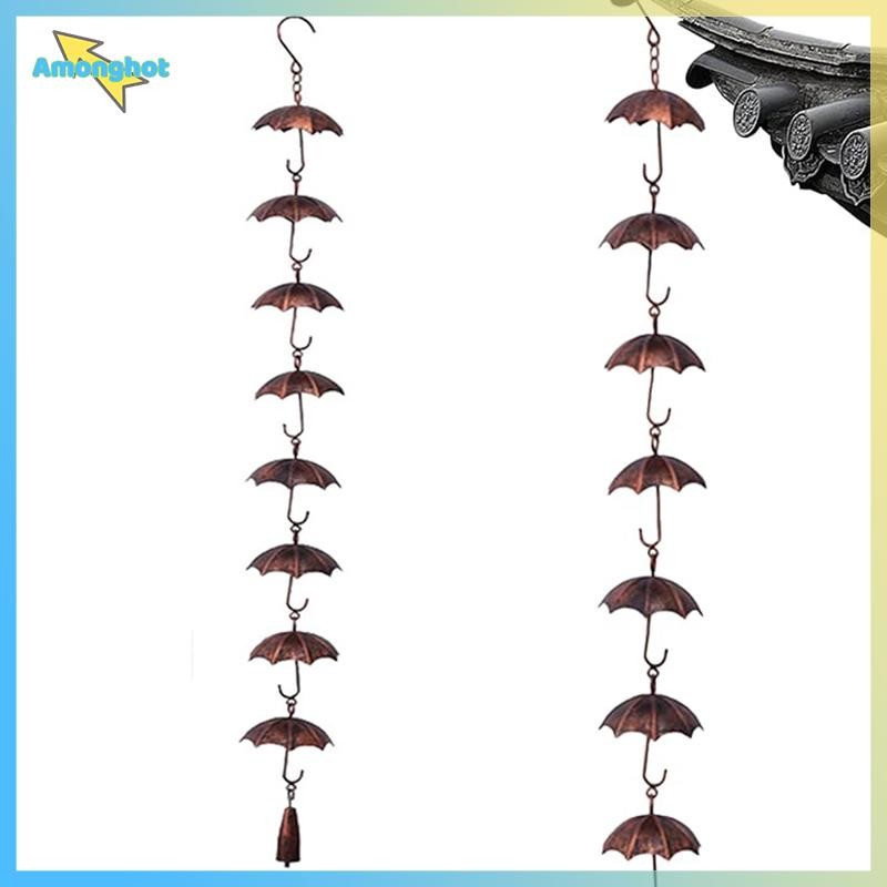 Amonghot> Rain Chain, Metal Gutter Chain Downspout, Rain Chain สําหรับรางน้ํา, Vintage Gutter Rain C