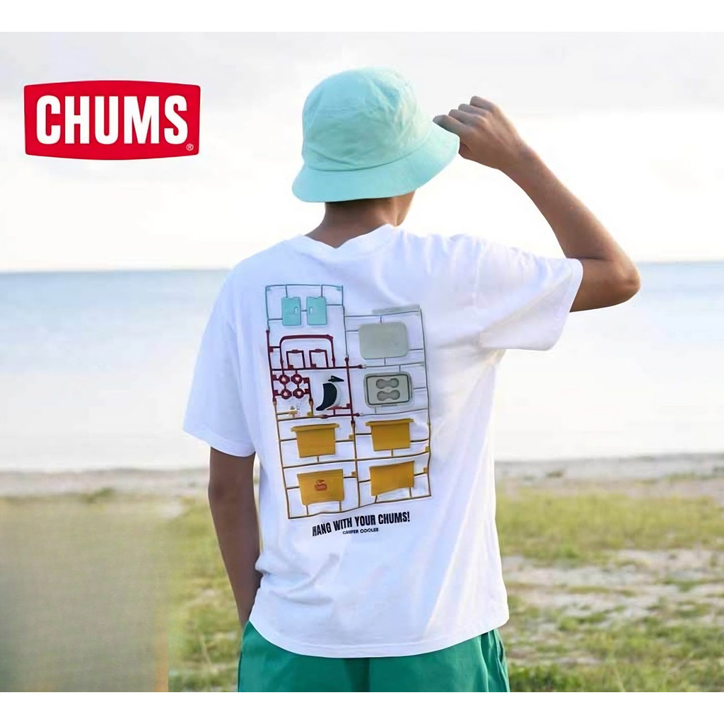 Chums เสื้อยืดพิมพ์ลายแขนสั้น สำหรับทุกเพศ ผ้าหนัก 200GSM ใส่ได้ทุกวัน