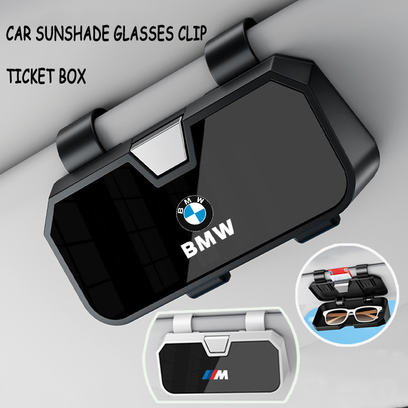 BMW รถแว่นตา Sun Visor แว่นตากันแดดคลิปการ์ดรถกล่องเก็บเหมาะสําหรับ BMW F32 Z4 E89 E85 X5 G05 F15 E5