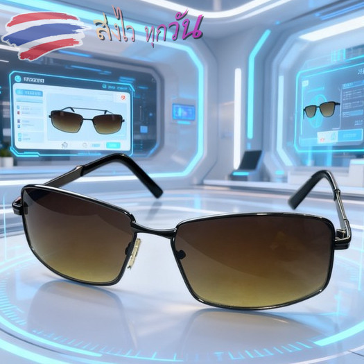 แว่นตา2025 ใหม่แว่นตาสีดำ แว่นตากันแดดผู้หญิง/ผู้ชาย แว่นตาแฟชั่น