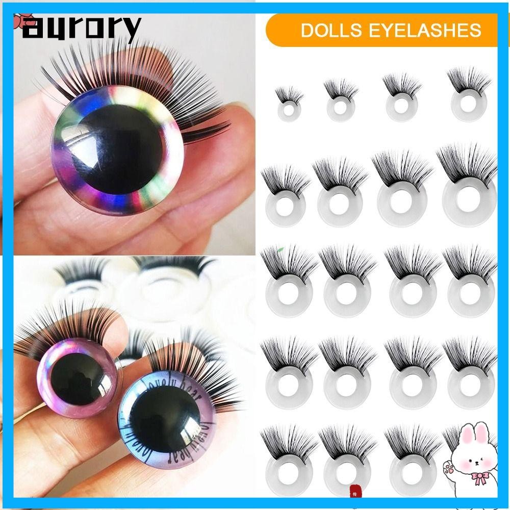 AURORY Dolls Eyelashes, ขนตาปลอม 9-30 มม., ทําด้วยมือ 1 คู่ DIY Eye Change Up สําหรับ Blythe