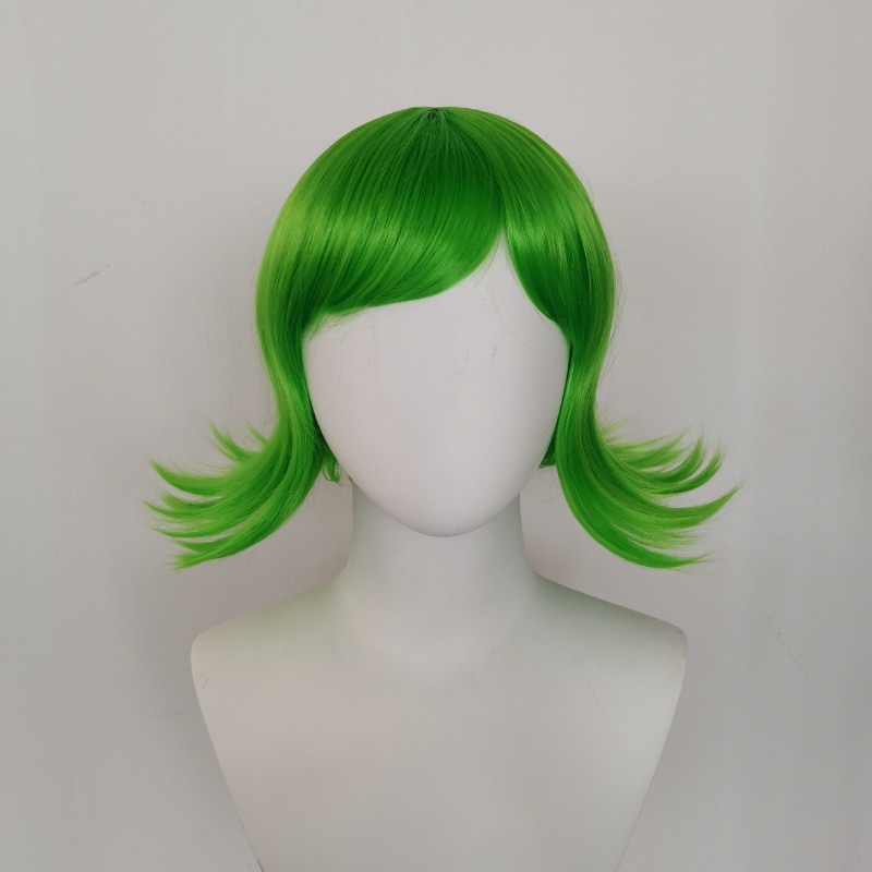 วิกผมสั้นสีเขียวสำหรับคอสเพลย์ฮาโลวีนทีม Abnormal Returned