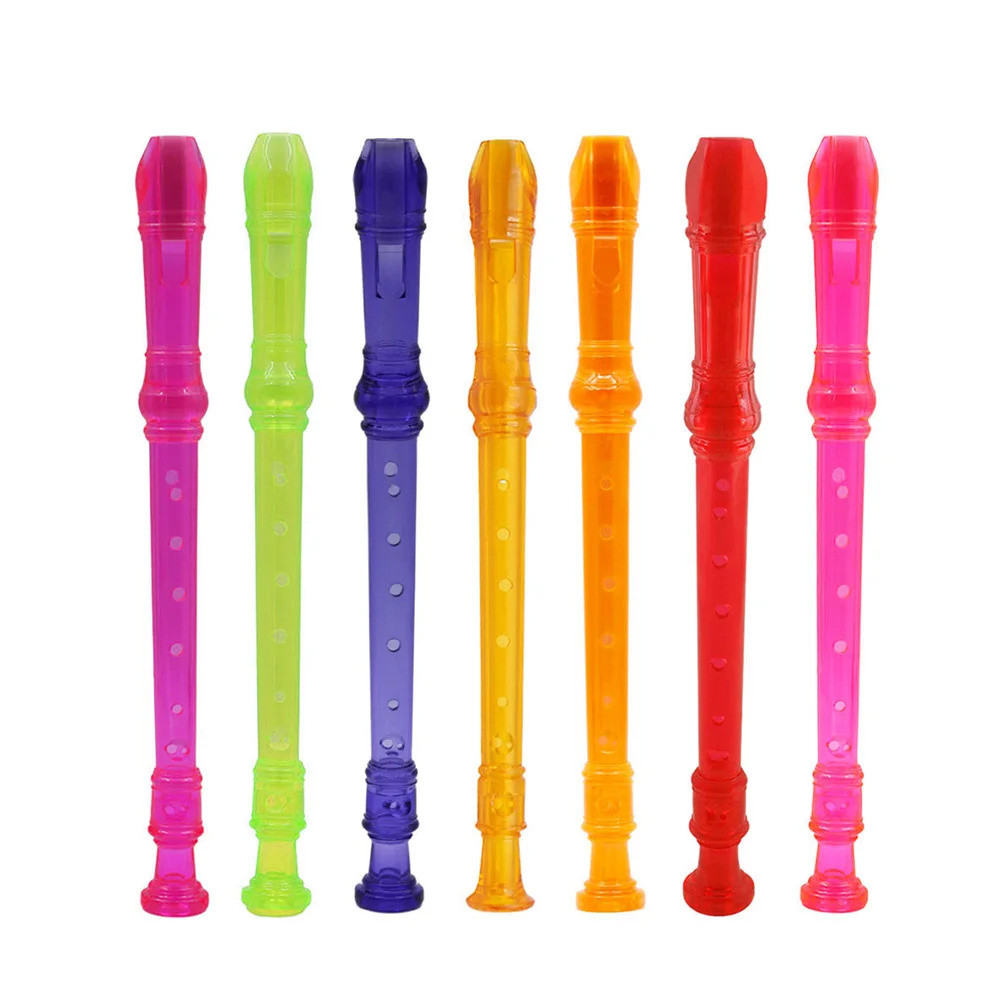 1 ชิ้น ABS ขลุ่ย Clarinet Recorder ที่ถอดออกได้ Soprano ขลุ่ยยาว Rainbow เจ็ดสี Woodwind เครื่องดนตร
