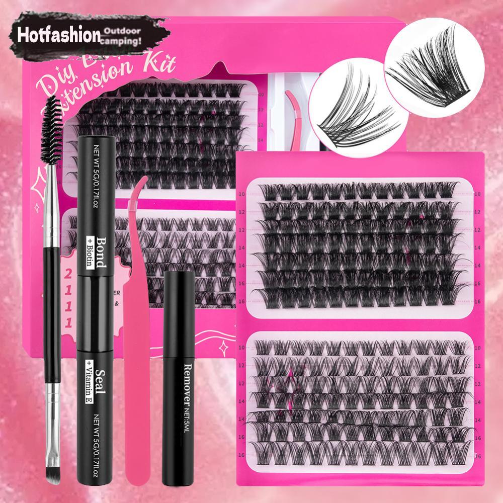 168 ชิ้น DIY Lash Extension Kit 10-16 มิลลิเมตร Wispy Eyelash Clusters สําหรับ Make Up