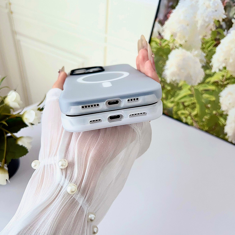 PC + TPU 2-in-1 เคสโทรศัพท์แม่เหล็กสีลูกกวาดสําหรับ for iPhone 17 11 12 13 14 15 16 Pro Max ปลอก ฝาหลังแม่เหล็กสําหรับ - รูปที่ 7