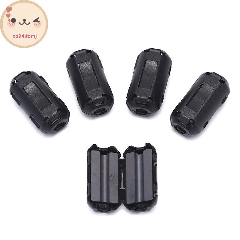 XOTOMJ 5 ชิ้น 3.5 มม.รองรับเสียงรบกวน EMI RFI คลิป Choke Ferrite Core สายกรองสีดํา TH