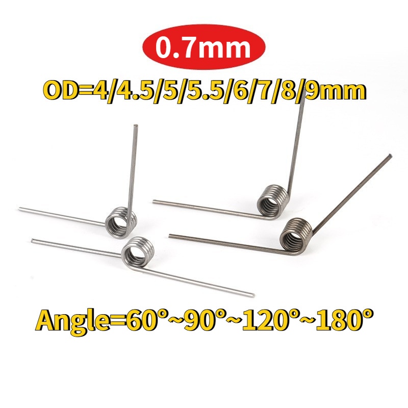 Sus304 d0.7mm OD4/4.5/5/5.5/6/7/8/9mm V-shaped spiral torsion spring มุม 60/90/120/180 องศาGZ-MB