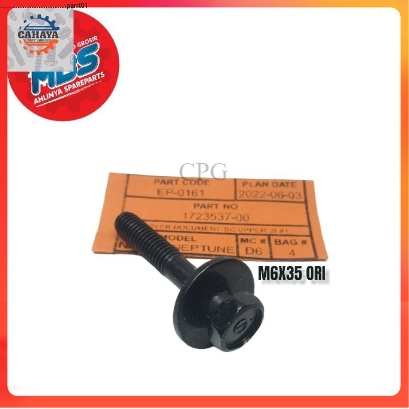 BOLT 10 กล่องกรอง MOUNTING HONDA BEAT GENIO SCOOPY VARIO ORIGINAL BAUD M6 X 35 RING WIDTH 3.5 ซม. BL