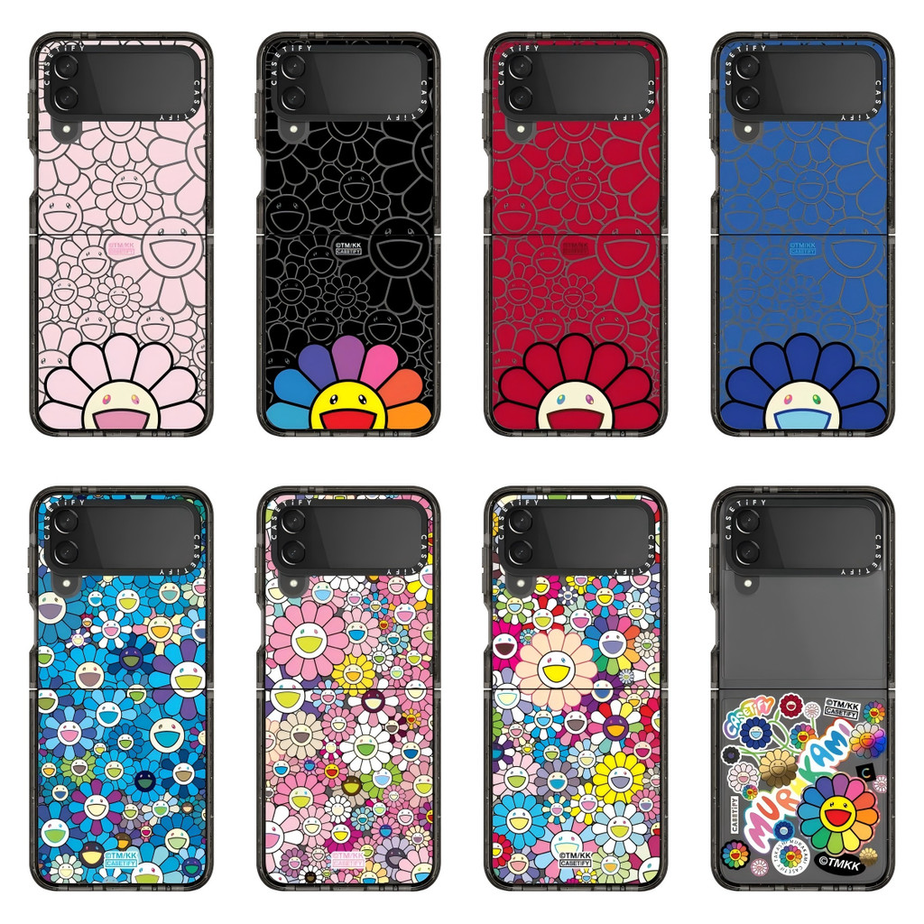 ญี่ปุ่นศิลปิน FLOWERS BLOOM เคสโทรศัพท์โปร่งใสสําหรับ Samsung Galaxy Z Flip 5 6 7, ฝาครอบปลอกแข็ง