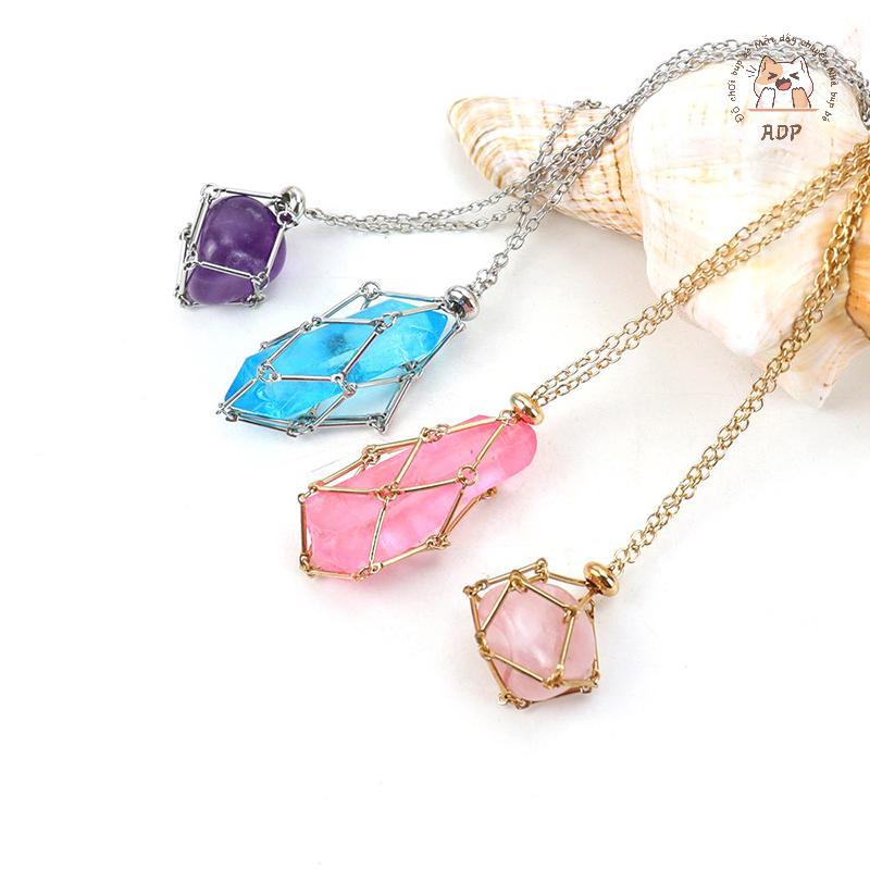 [ADP] การออกแบบสแตนเลสกรงคริสตัลผู้ถือสร้อยคอสุทธิโซ่โลหะหินเก็บผู้ถือปรับจี้เครื่องประดับ VN