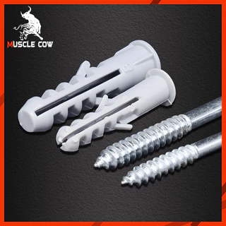 MUSCLE COW ตะขอตัวซีเหล็กชุบ 48มม./65มม. พร้อมปุ๊กพลาสติก 20ชุด แข็งแรง ใช้งานหลากหลาย