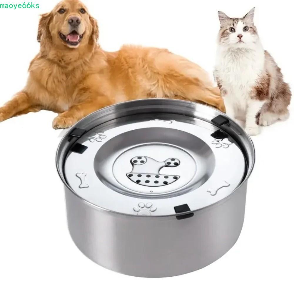 MAOYE ชามน้ําสุนัข, สแตนเลส Anti-Splash Cat ชามลอย, ทนทานแบบพกพา Anti-Spill ฐานกันลื่น Anti-Suffocation Bowl สัตว์เลี้ยงดื่ม