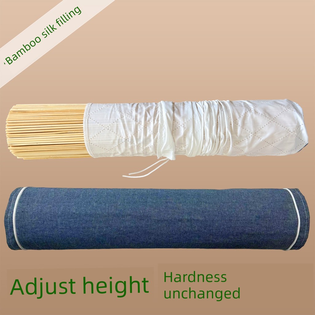 หมอนนวดคอ หมอนรองคอ ไม้ไผ่ผ้าไหม Hard Care ปากมดลูกกระดูกสันหลังโรคหมอนเอวซ่อมยืดกลับโบว์แก้ไข Tract