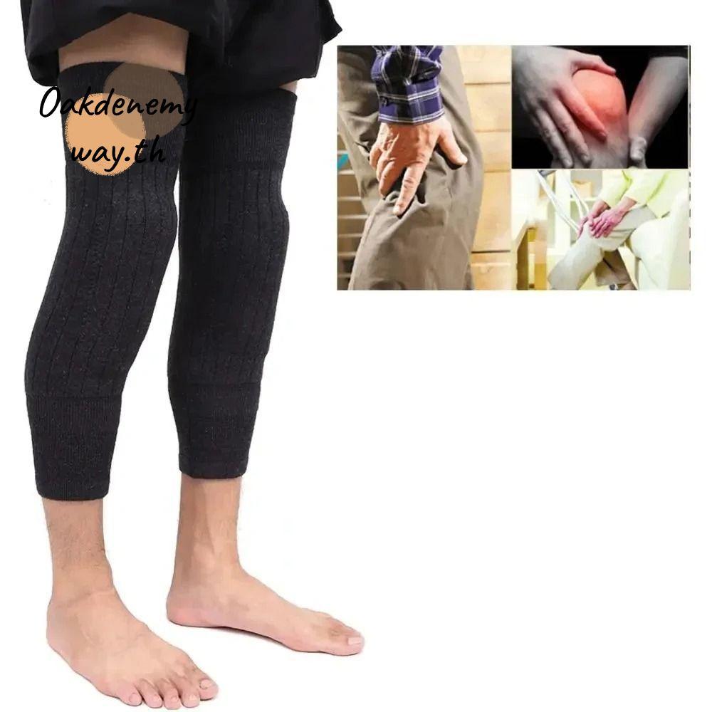 OAKDENEMYWAY อุ่นขา, สีดํา/สีเทาแคชเมียร์ขนสัตว์เข่ารั้ง Pads, Protector KneeCap ขนสัตว์ Kneepad เข่า